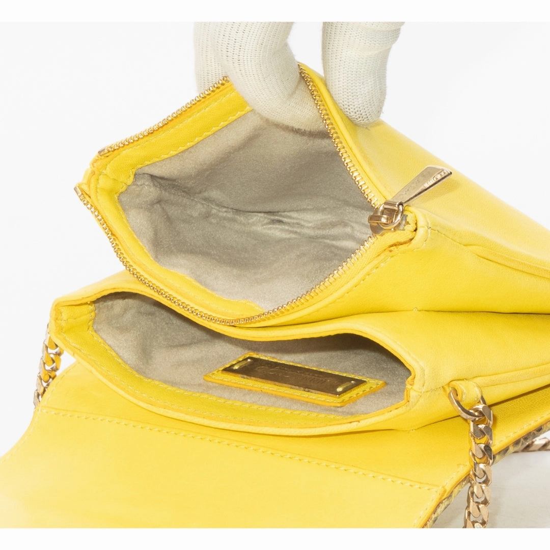 Jimmy Choo Leather-Trim Chain-Link Crossbody Bag