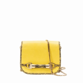 Jimmy Choo Leather-Trim Chain-Link Crossbody Bag