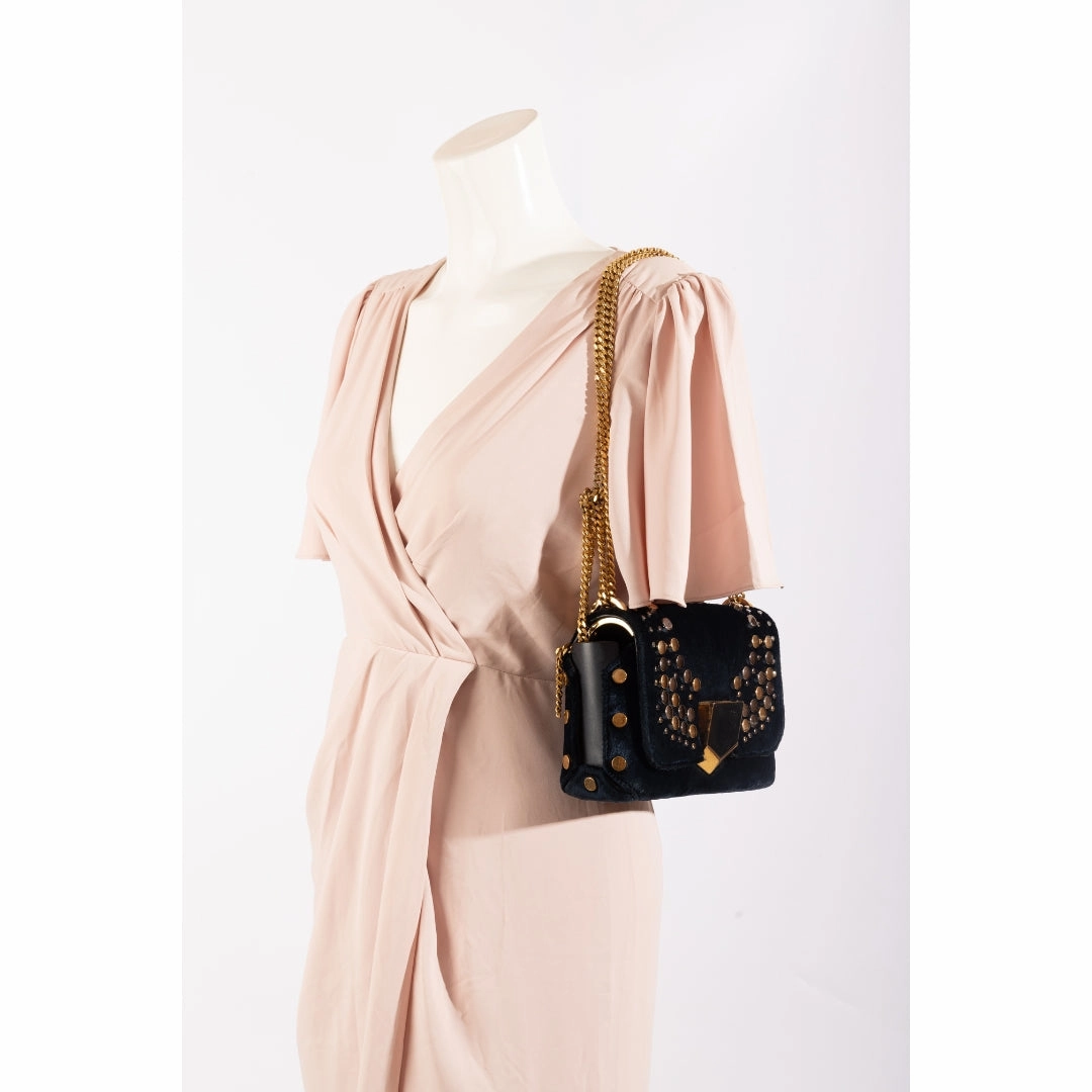 Jimmy Choo Lockett Petite Velvet Crossbody Bag