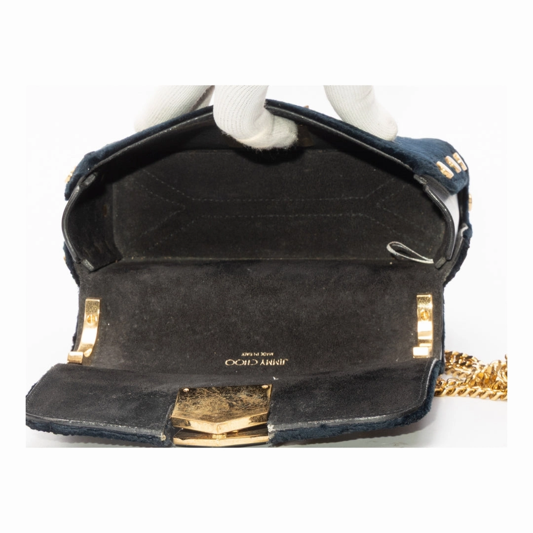 Jimmy Choo Lockett Petite Velvet Crossbody Bag