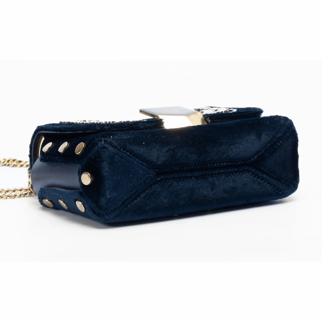 Jimmy Choo Lockett Petite Velvet Crossbody Bag