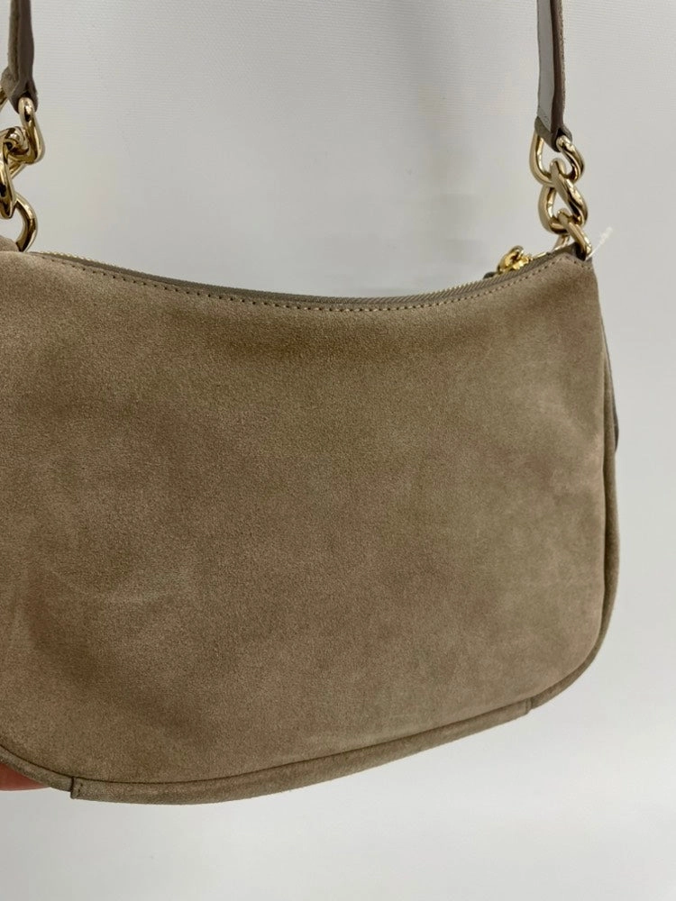JIMMY CHOO Suede Shoulder Bag Beige