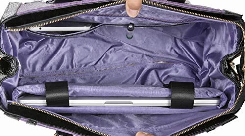 Jkm And Company The Contessa Purple & Black Alligator Faux Leather Compatible With Computer Ipad,