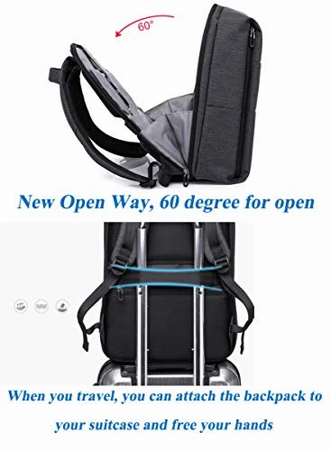 JUMO 17 inch Travel Laptop Backpack,Business Anti Theft Slim Durable Laptops Backpack USB