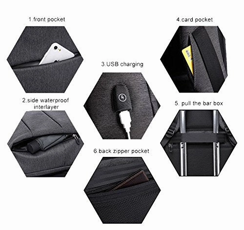 JUMO 17 inch Travel Laptop Backpack,Business Anti Theft Slim Durable Laptops Backpack USB