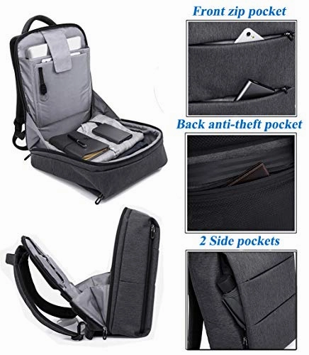 JUMO 17 inch Travel Laptop Backpack,Business Anti Theft Slim Durable Laptops Backpack USB