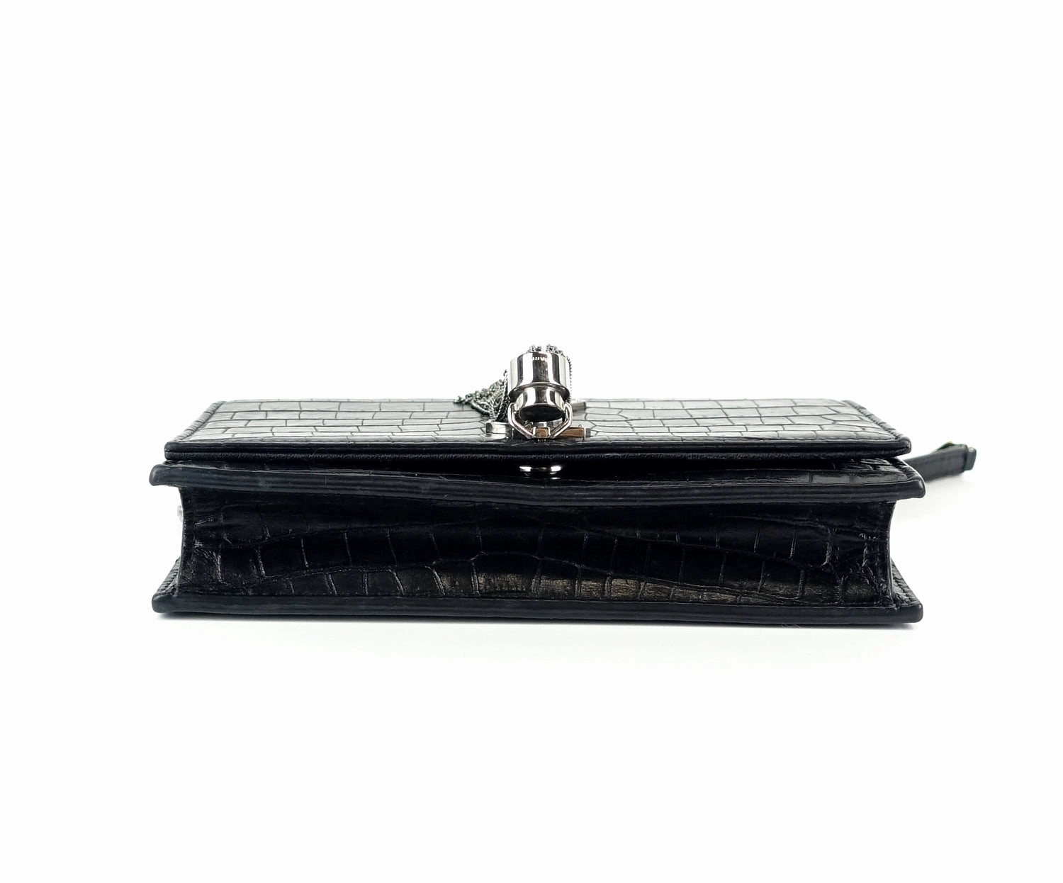 Kate Croc Embossed Calf Leather Tassel Bag