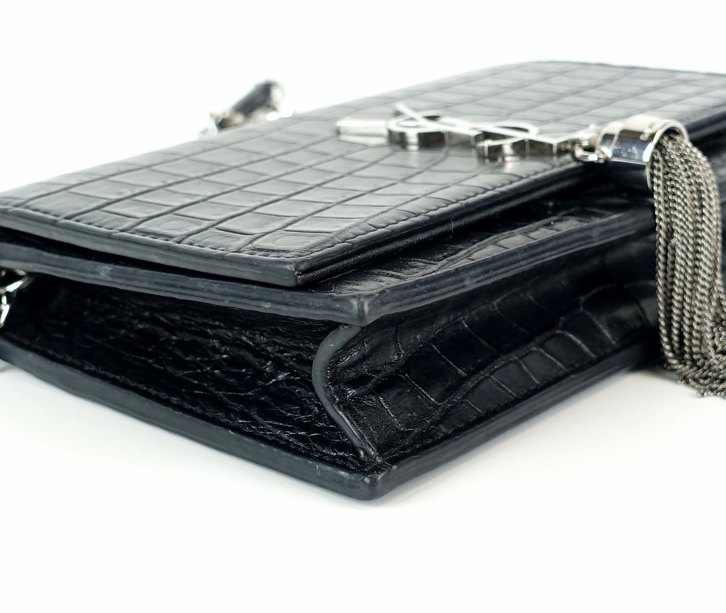 Kate Croc Embossed Calf Leather Tassel Bag