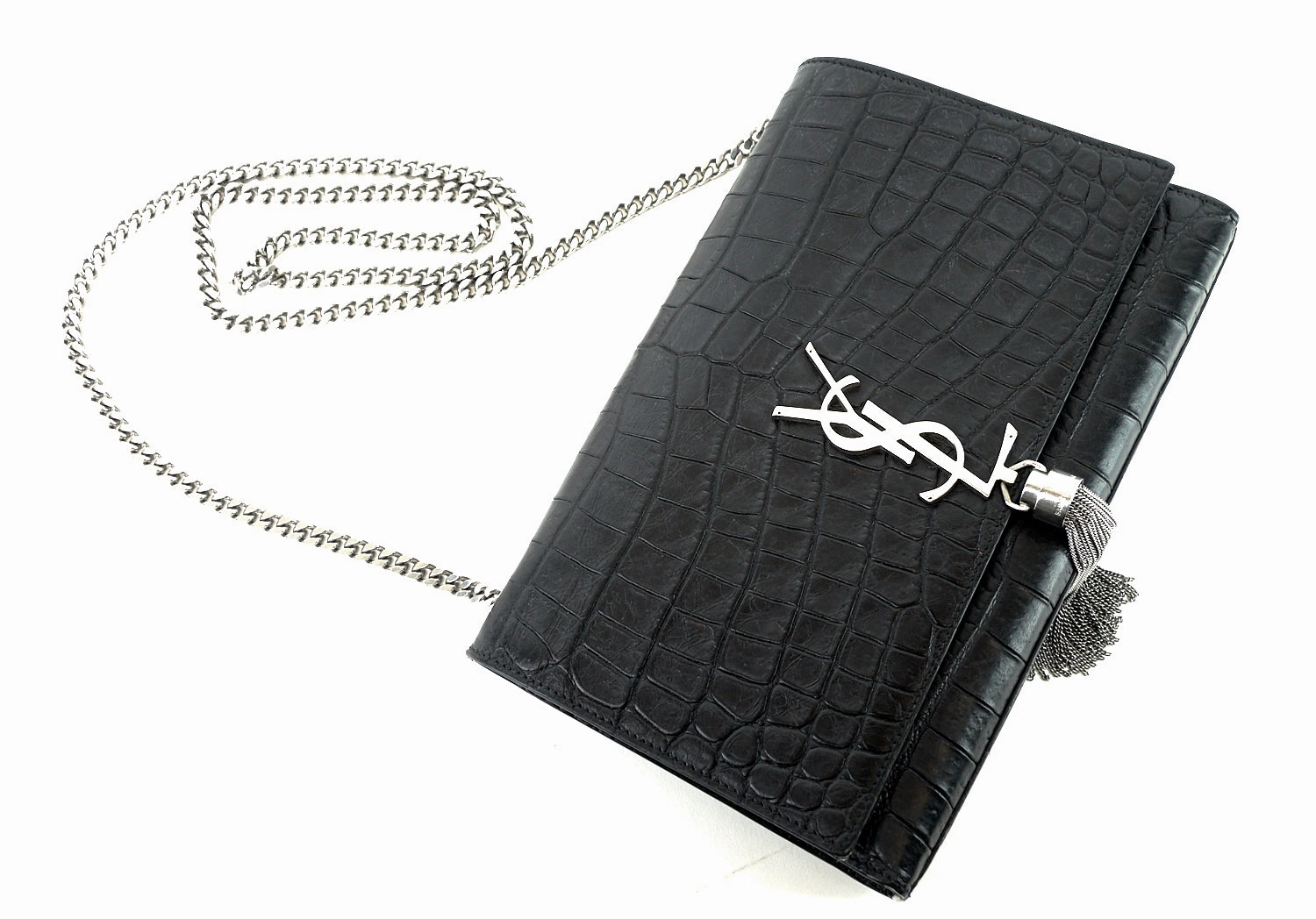 Kate Croc Medium Embossed Calf Leather Bag