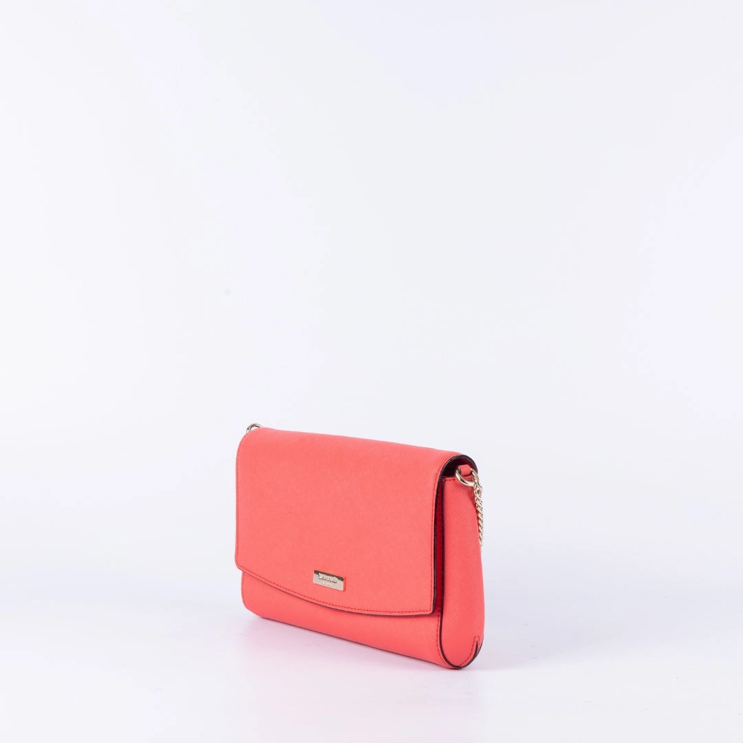 Kate Spade Coral Pink Leather Laurel Way Crossbody Bag