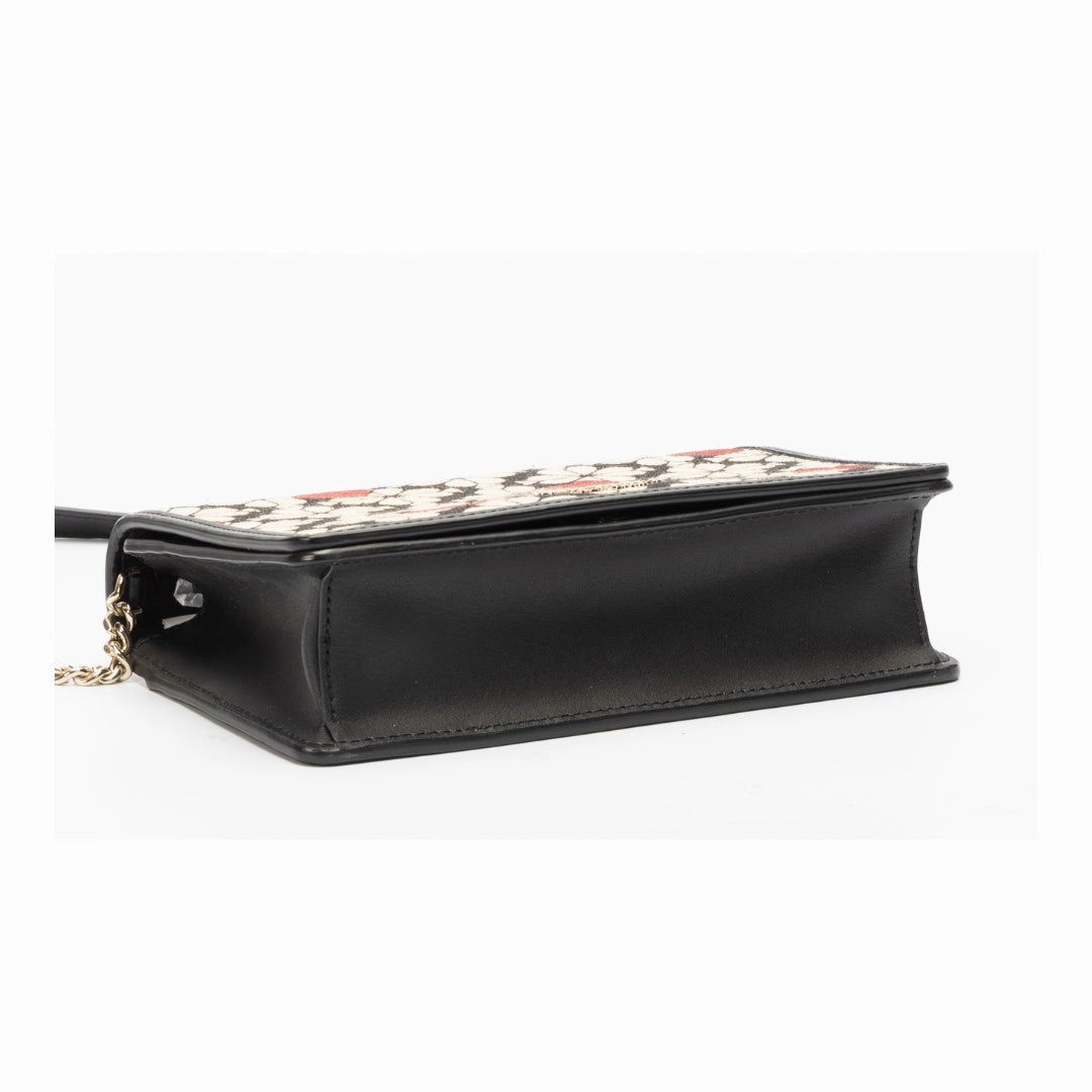 Kate Spade Flower Jacquard Hearts Chain Crossbody Bag