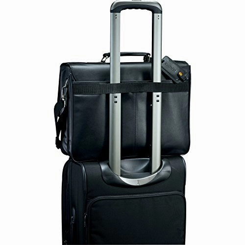 Kenneth Cole Manhattan Leather 15.6" Laptop Computer Messenger- Black