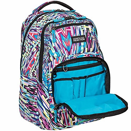 Kenneth Cole R-Tech Double Compartment Backpack With 16" Laptop Pocket, Kaleidoscope