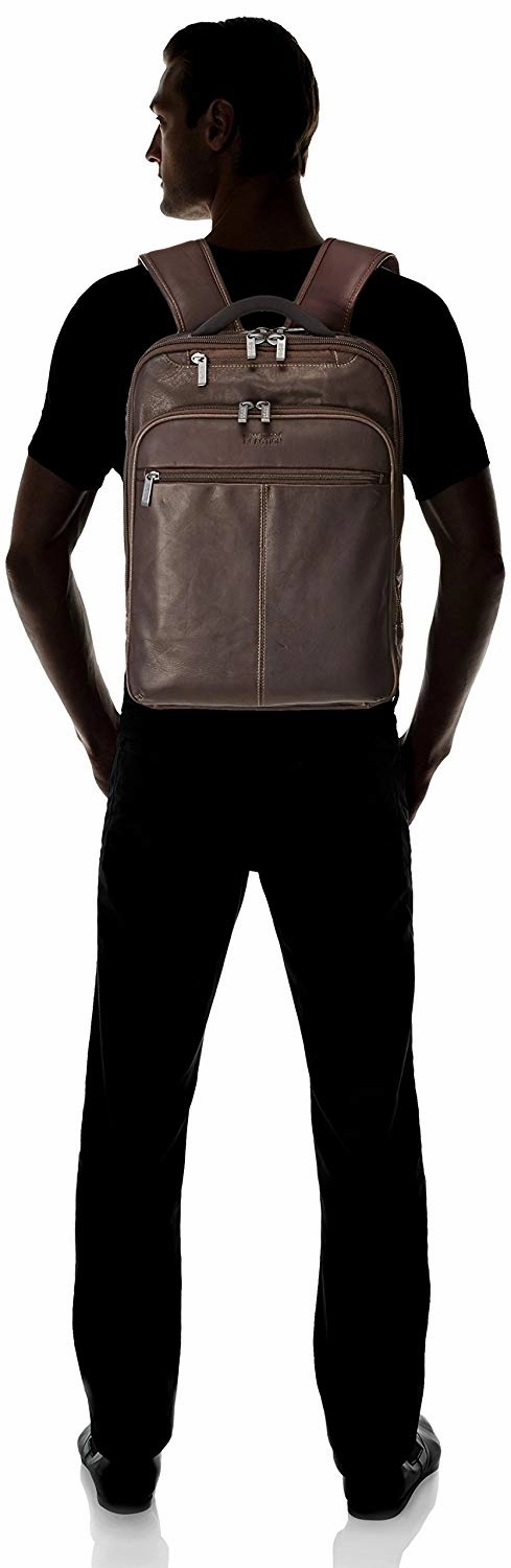 Kenneth Cole Reaction Back-Stage Access Slim Colombian Leather TSA Checkpoint-Friendly 16" Laptop & Tablet Travel Business
