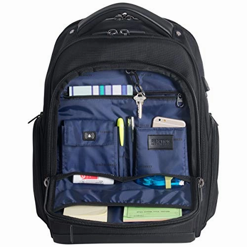 Kenneth Cole Reaction Dual Compartment 17" with USB Laptop Backpack Black One Size