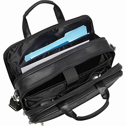 Kenneth Cole Reaction Genuine Leather Dual Compartment 15.4" Laptop Portfolio, Black
