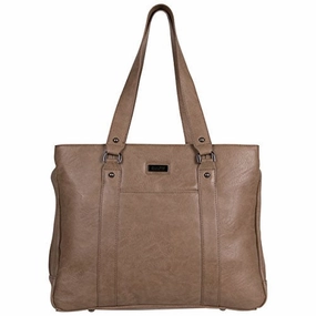 Kenneth Cole Reaction Hit Women's Pebbled Faux Leather Triple Compartment 15" Laptop Business Tote, Taupe
