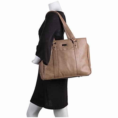 Kenneth Cole Reaction Hit Women's Pebbled Faux Leather Triple Compartment 15" Laptop Business Tote, Taupe