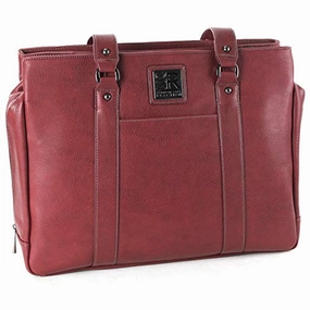Kenneth Cole Reaction Pebbled Faux Leather Triple Compartment Top Zip Womens 15.0 Computer Tote
