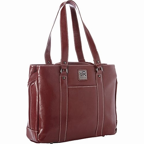 Kenneth Cole Reaction Pebbled Faux Leather Triple Compartment Top Zip Womens 15.0 Computer Tote