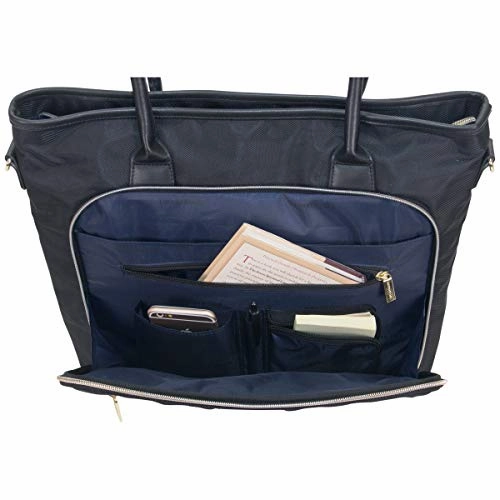 Kenneth Cole Reaction Twill with Quilted Chevron 15 Laptop Tote Black One Size