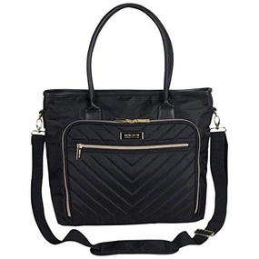 Kenneth Cole Reaction Twill with Quilted Chevron 15 Laptop Tote Black One Size