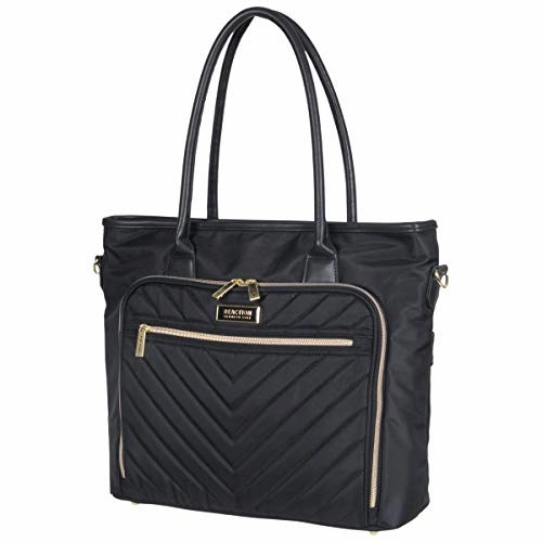 Kenneth Cole Reaction Twill with Quilted Chevron 15 Laptop Tote Black One Size