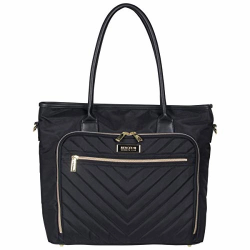 Kenneth Cole Reaction Twill with Quilted Chevron 15 Laptop Tote Black One Size