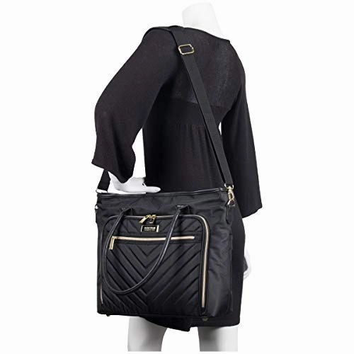 Kenneth Cole Reaction Twill with Quilted Chevron 15 Laptop Tote Black One Size