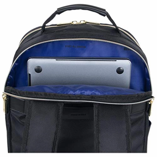 Kenneth Cole Reaction Women's Chelsea Chevron Quilted 15-Inch Laptop & Tablet Fashion Travel Backpack, Black, One Size