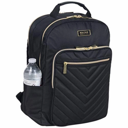 Kenneth Cole Reaction Women's Chelsea Chevron Quilted 15-Inch Laptop & Tablet Fashion Travel Backpack, Black, One Size