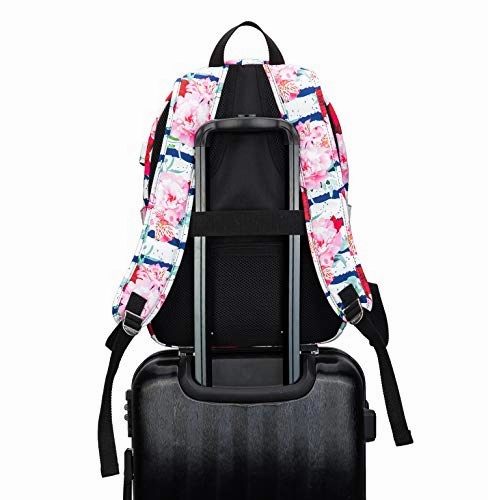 Kinmac New Design Waterproof Laptop Travel Outdoor Backpack with USB Charging Port for 13 inch 14 inch and 15.6 inch Laptop (Chinese Rose)