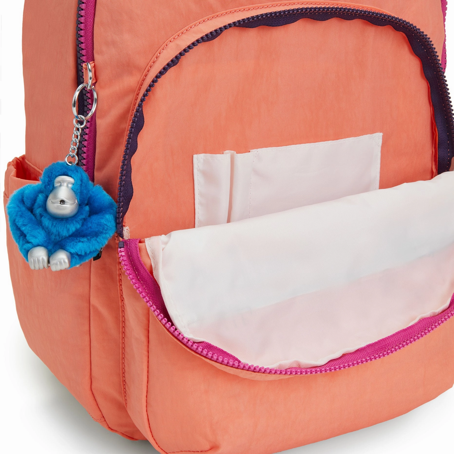 Kipling Seoul Large Nylon 15" Laptop Backpack Cool Coral Shade