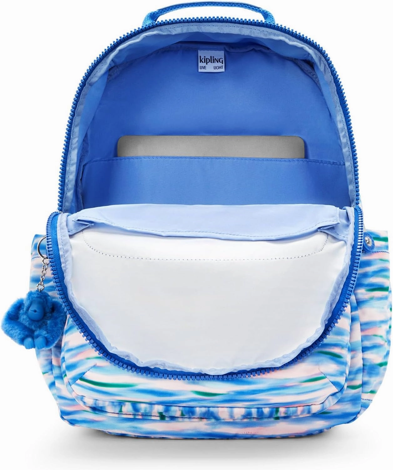 Kipling Seoul Large  Printed 15" Laptop Backpack - Diluted Blue