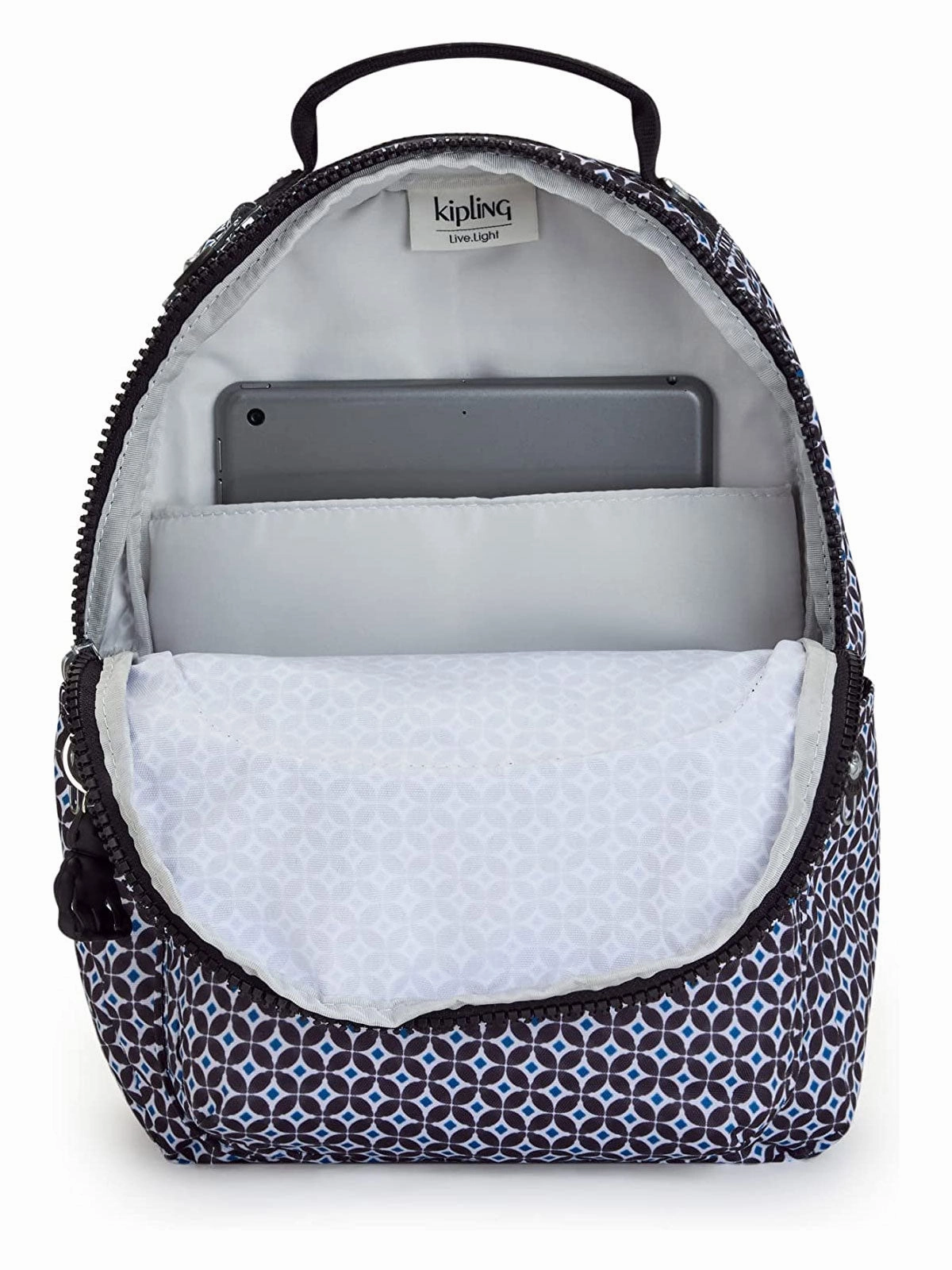 Kipling Seoul Small  Printed Tablet Backpack Blackish Tile