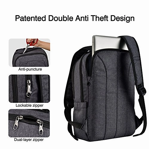 Kopack Laptop Backpack Men Usb Port Charger Slim Business Computer Backpack Anti-Theft Water
