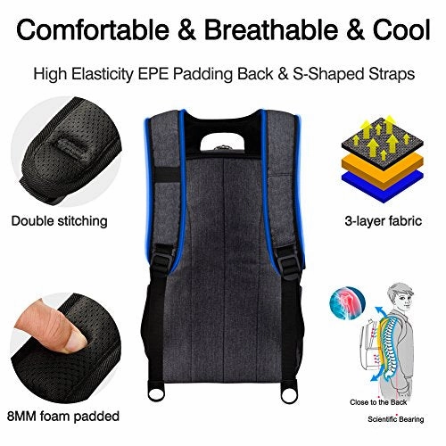 Kopack Laptop Backpack Men Usb Port Charger Slim Business Computer Backpack Anti-Theft Water
