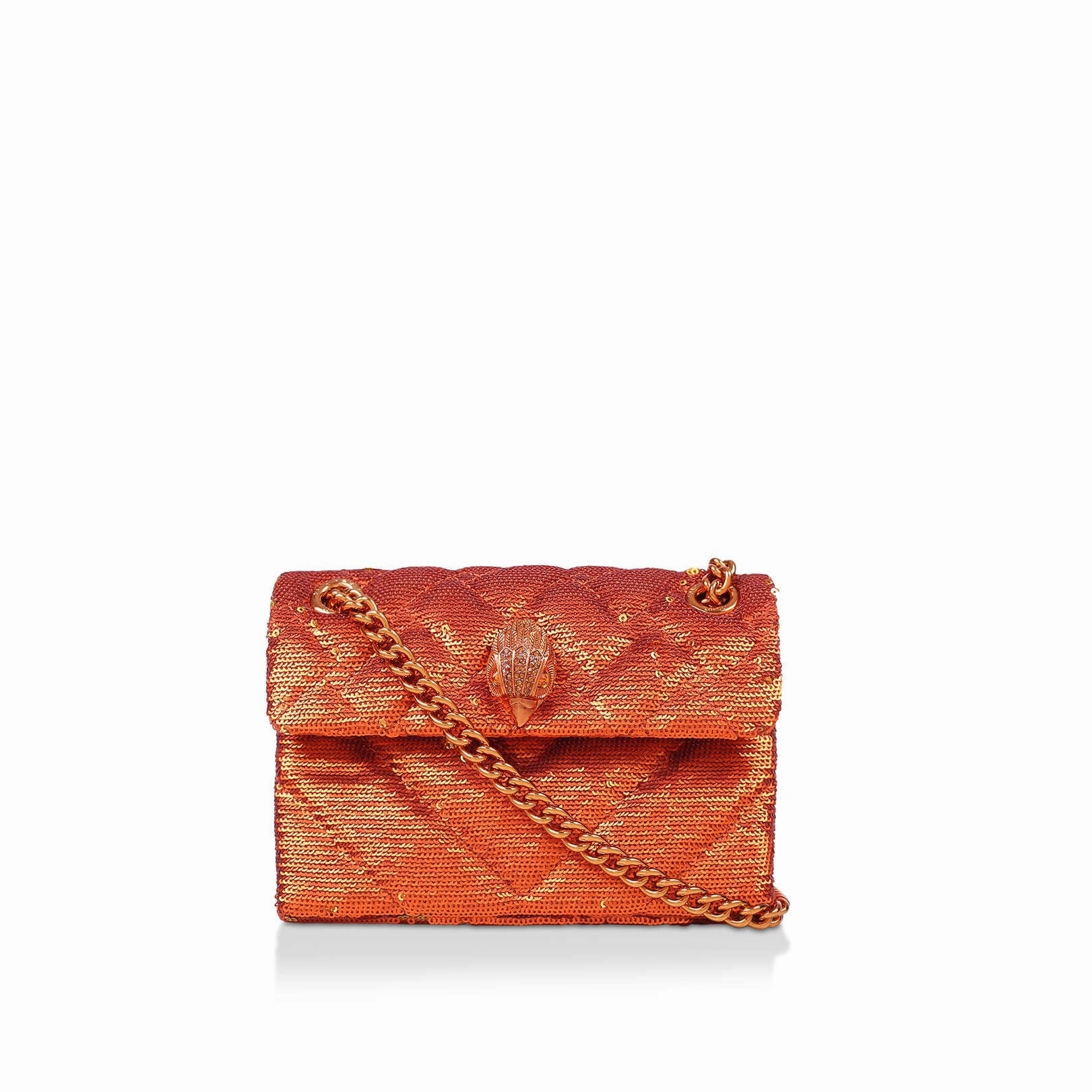 Kurt Geiger Mini Sequin Kensington Crossbody bag-Orange