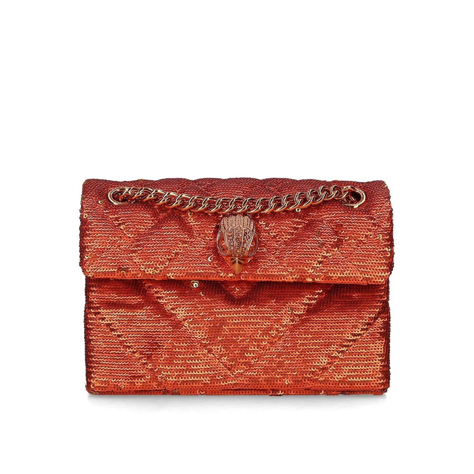 Kurt Geiger Mini Sequin Kensington Crossbody bag-Orange