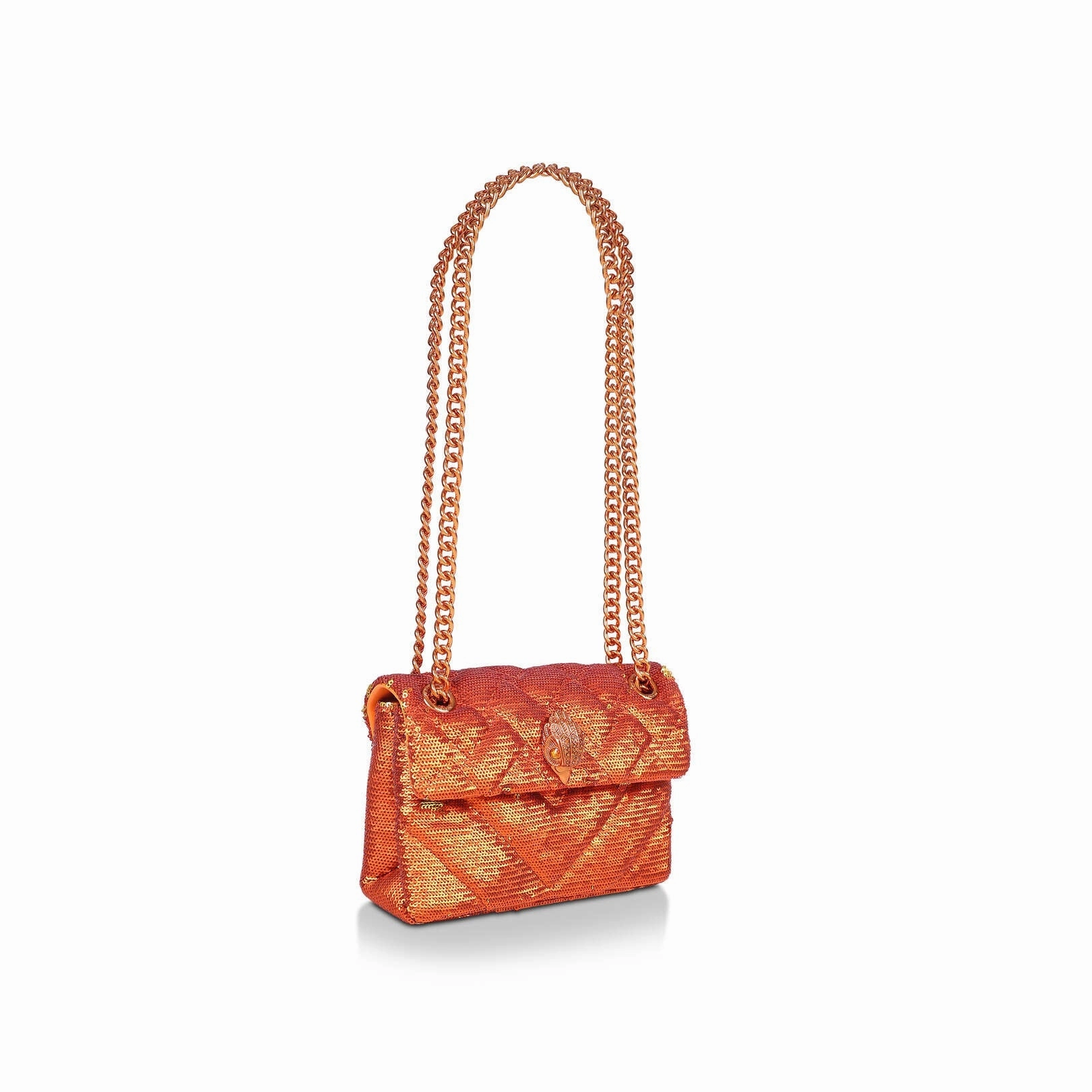 Kurt Geiger Mini Sequin Kensington Crossbody bag-Orange