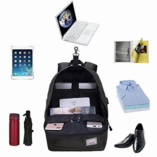 Laptop Backpack-Beyle Anti-Theft Water Resistant Travel Laptop Backpack with USB Charging Port