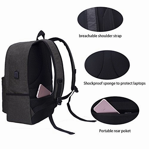 Laptop Backpack-Beyle Anti-Theft Water Resistant Travel Laptop Backpack with USB Charging Port