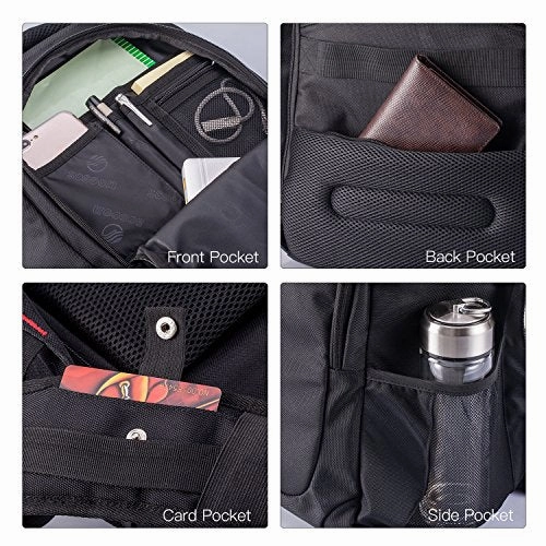 Laptop Backpack, Sosoon Business Bags With Usb Charging Port Anti-Theft Water Resistant Polyester
