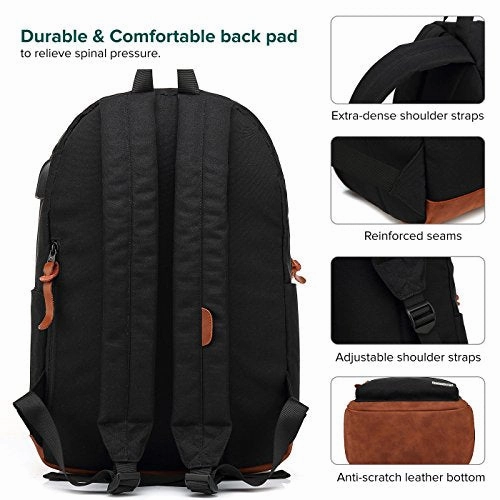 Laptop Backpack, Waterproof School Backpack With USB Charging Port For Men Women, Lightweight