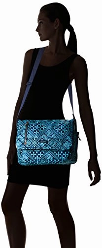 Laptop Messenger Cotton Messenger Bag, Cuban Tiles, One Size