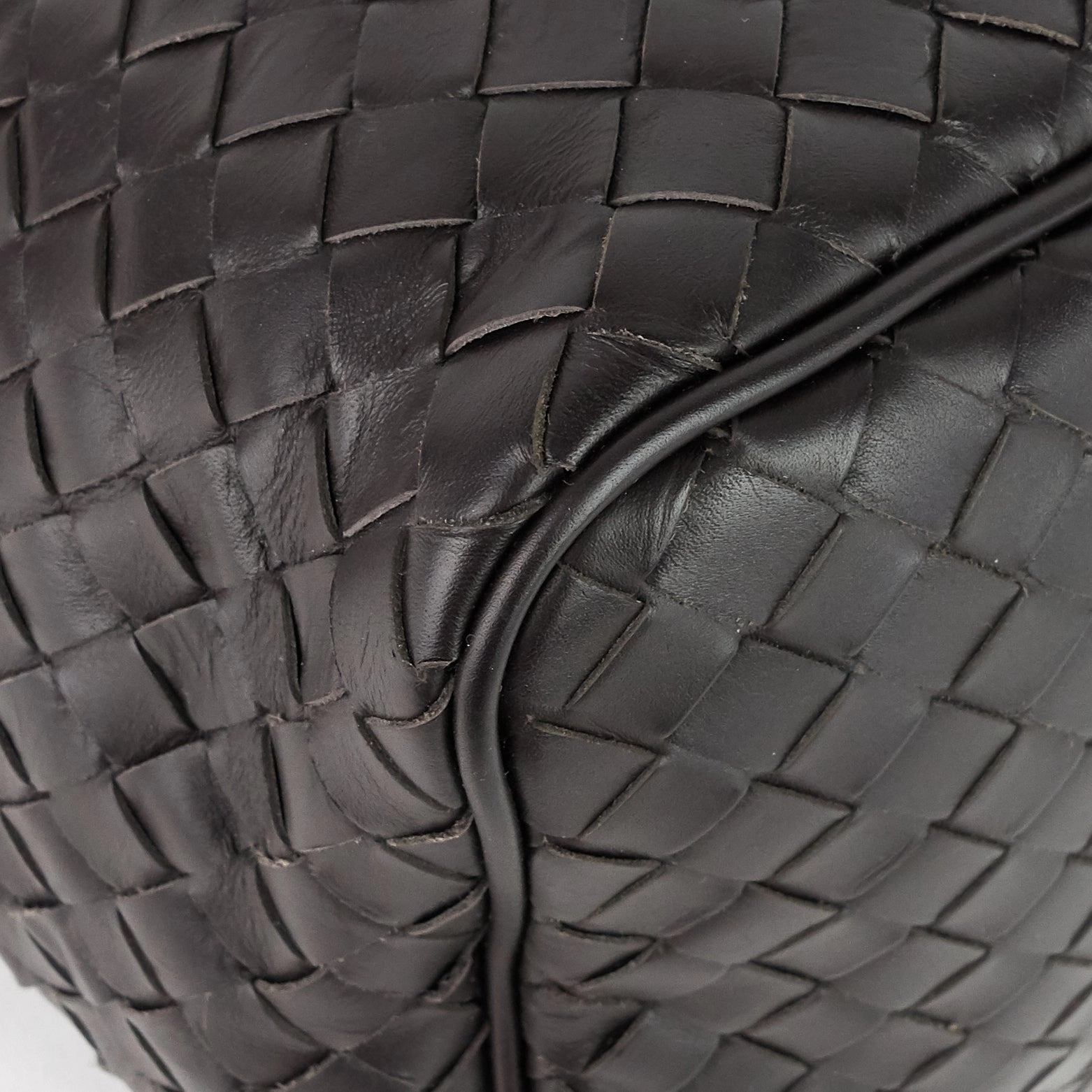 Large Intrecciato Leather Zip Shoulder Bag
