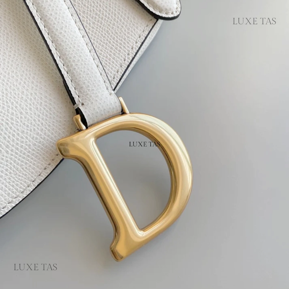 Latte Grained Calfskin Saddle Bag With Strap Leather Crossbody Bag for Women