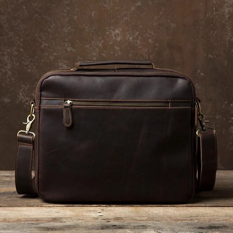 Leather Mens Cool Messenger Bags Briefcase Work Bag Business Bag Laptop Bag for men