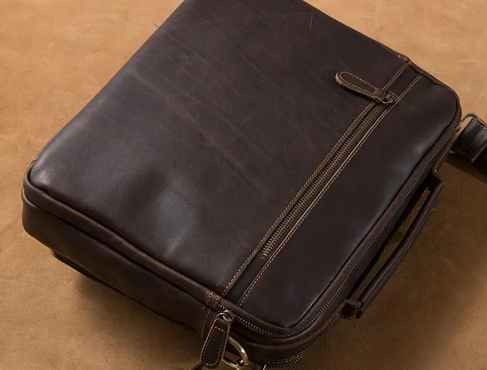 Leather Mens Cool Messenger Bags Briefcase Work Bag Business Bag Laptop Bag for men
