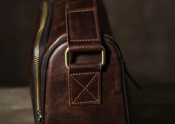 Leather Mens Cool Shoulder Bag Barrel Bag Messenger Bag for men